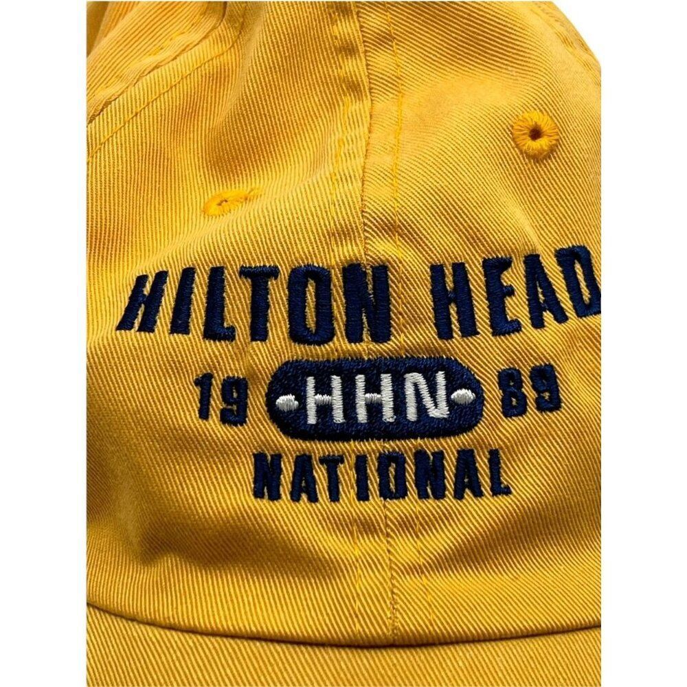 Ahead Vintage‎ Golf Hat Mens OSFA Yellow Excellent Hilton Head National 1989 Cap - Picture 6 of 7